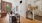 living and kitchen area with a large window