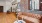 a living room with a couch and a table